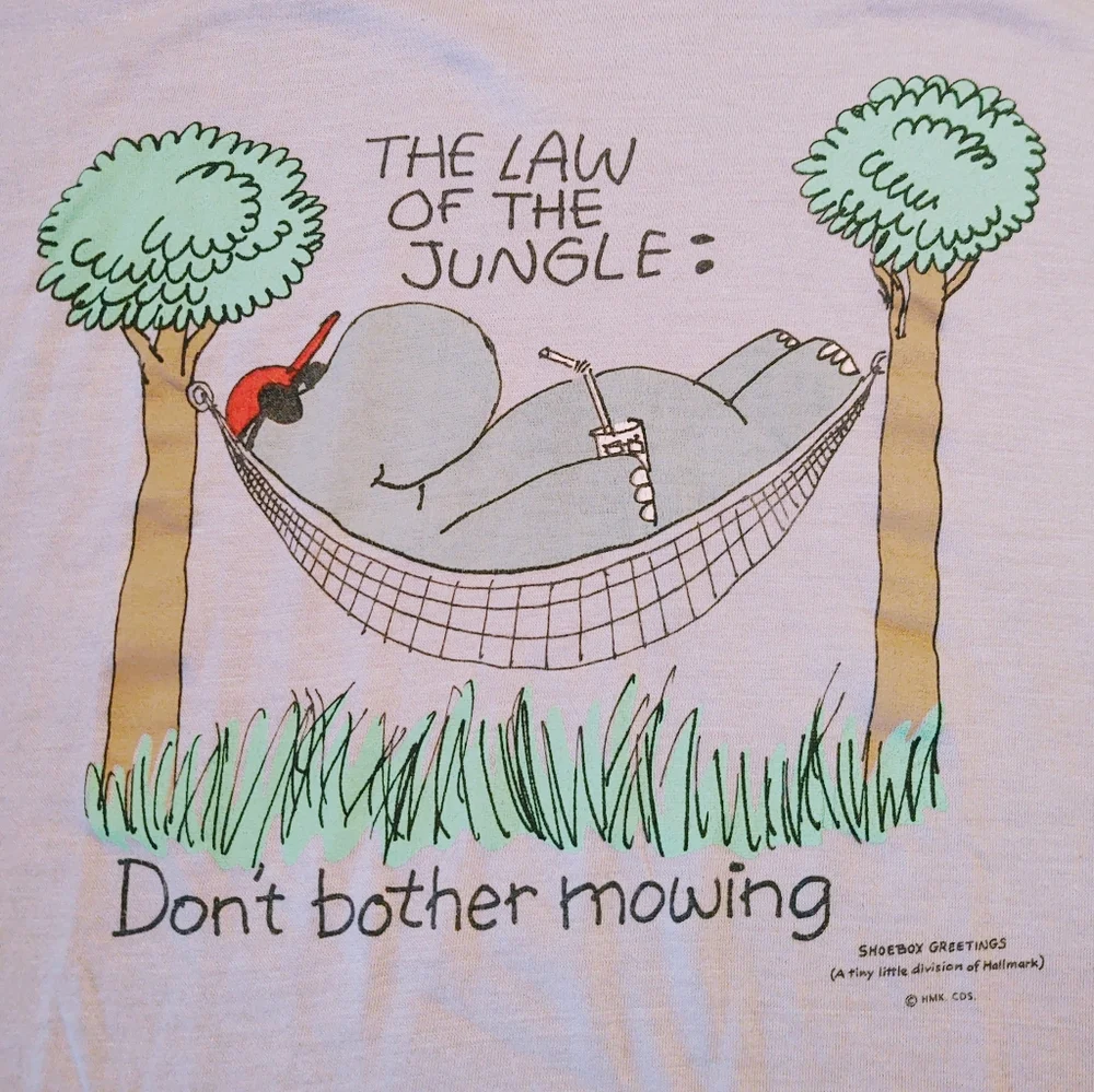 Vtg 80's Shoebox Greetings Law Of The Jungle Tee - Picture 3 of 7